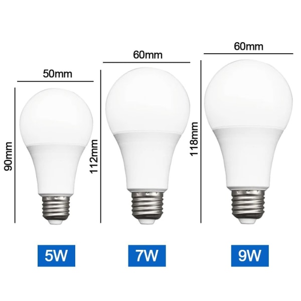 2 Stk LED Pære Led Pærer 9W 9W 9W