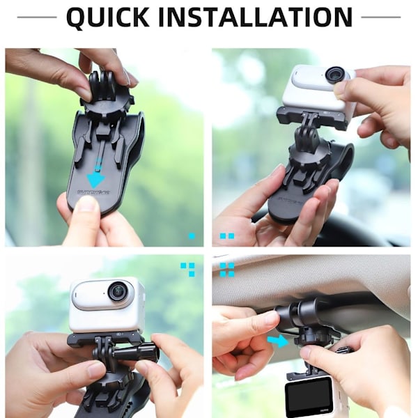 Bil Solskærm Kamera Mount Bracket Holder black