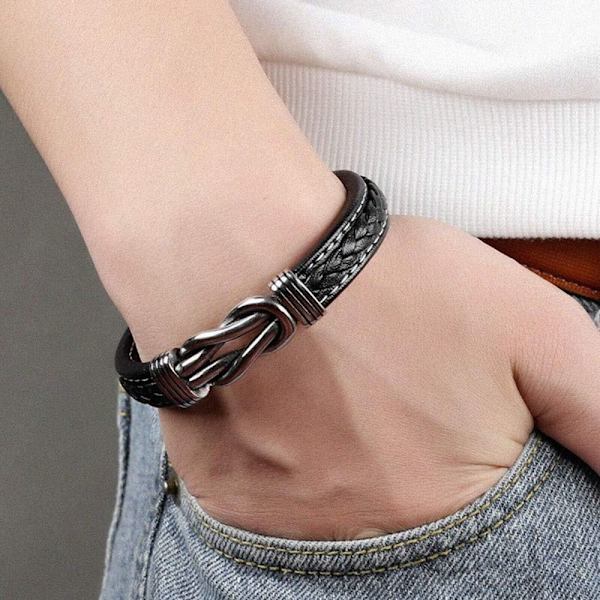 Armband Läderarmband SVART Black