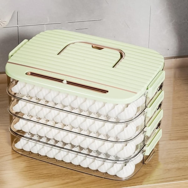 Dumpling Box Mat Forseglingsboks GRØNN FIRE LAG FIRE LAG Green Four Layers-Four Layers