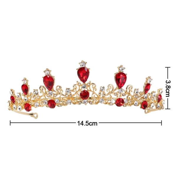 Princess Crystal Tiaras Rhinestone Hair Hoop RÖD red