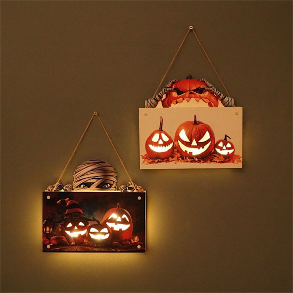 Halloween trä skylt pumpa trä plakett hänge