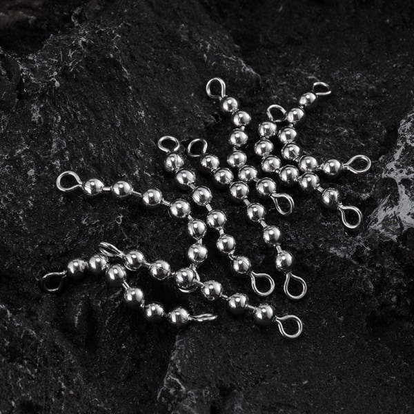10 st Fishing Snap Connector Fishing Rolling Swivel 4 4 Beads-3.2mm