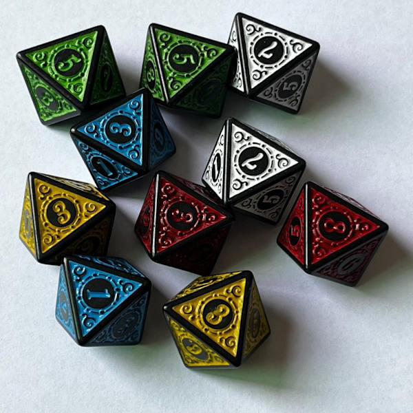 10ST Set Tärningsspel GUL yellow