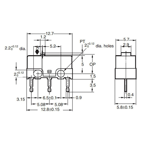 5 st Mus Micro Switch Ultra Subminiature