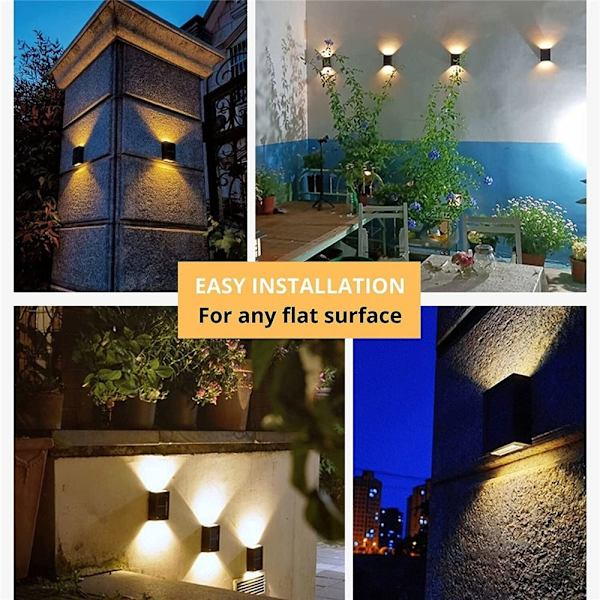 4 KPL Aurinkoseinävalaisimet Puutarhavalaisin LÄMMIN VALKOINEN 4 KPL 4 KPL Warm white 4PCS-4PCS