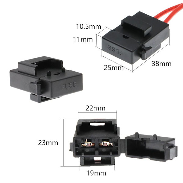 2stk Bilsikringsholder Sikringsforlengelsesledning 2STK MICRO2 2STK MICRO2 2pcs Micro2