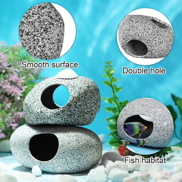 2PCS Aquarium Cave Decorations Hidden Cavern Fish Tank