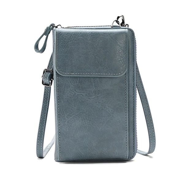 Clutch Wallet Crossbody nahkalaukku SININEN Blue