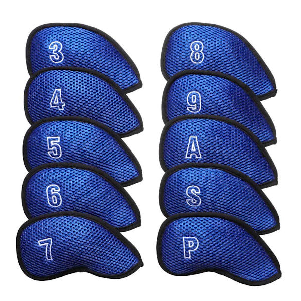 10ST Golf Iron Head Cover Club Headcover BLÅ Blue