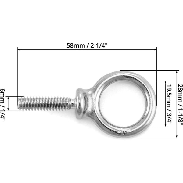 10 stk Gjengede øyebolter Skulderøyebolter Løfteøyebolter
