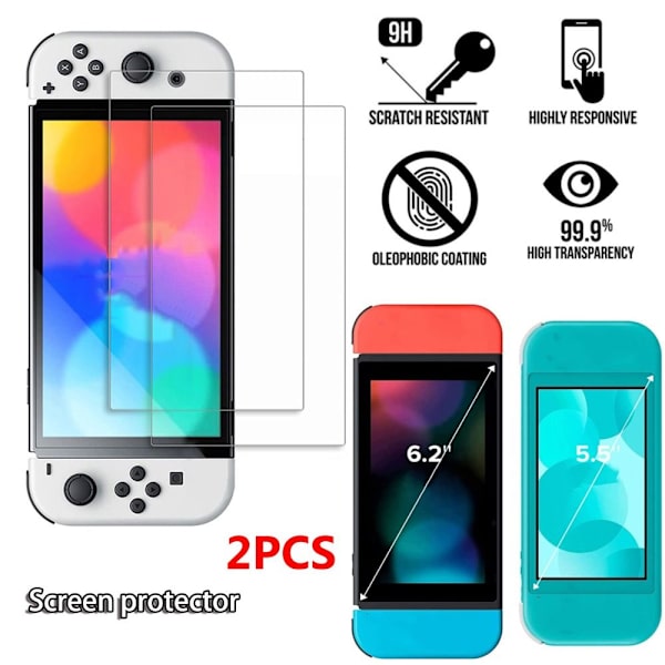 2ST Skärmskydd härdat glas FÖR SWITCH FÖR SWITCH For Switch