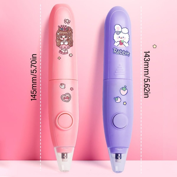 Elektrisk suddgummi Automatisk penna suddgummi LILA UPPLADNINGSBAR Purple Rechargeable-Rechargeable