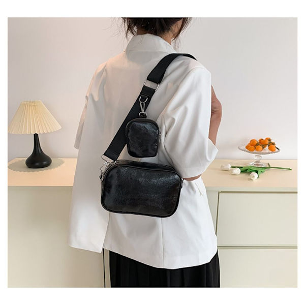 Axelremsväska med paljetter Crossbody-väska RÖD Red
