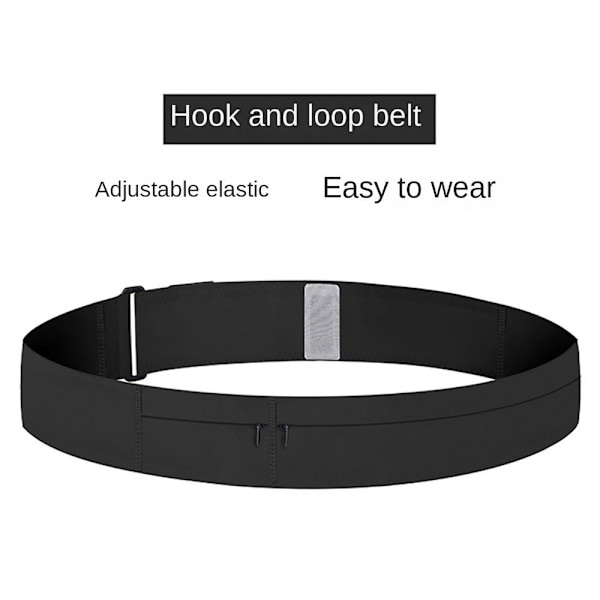 Slim Running Belt Running Fanny Pack SORT STOR UDEN FLASKE BLACK LARGEwithout bottle-without bottle