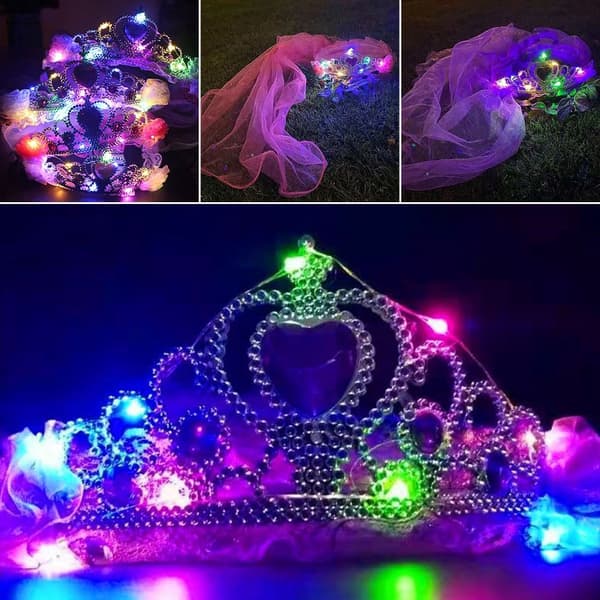 Glødende Rhinestone Hodeplagg Crystal Pearl Hodeplagg HVIT White