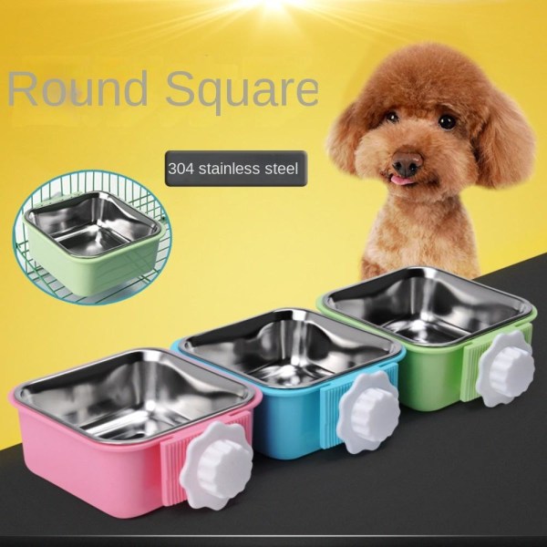 Hängande bur Hundskål Hängskål för husdjur ROSA SSQUARE SQUARE Pink SSquare-Square