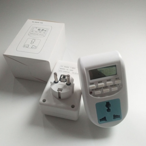 Europæisk standard timerstik Funktionel LCD digital timer