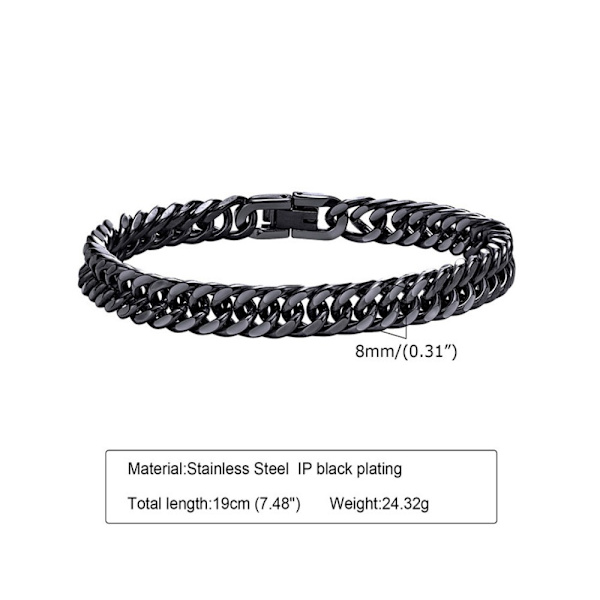 Länkkedja Miami Cuban Armband SILVER 19CM silver 19CM
