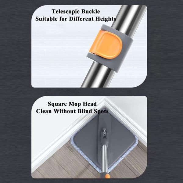 Square Spin Mop Håndfri Lazy Squeeze Mop Spin Mop Set