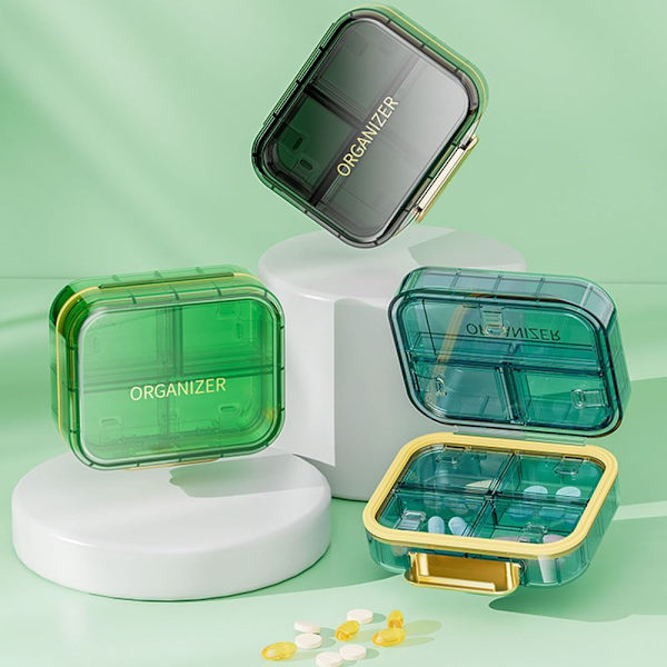 Medicin Organizer Box Medicinkasse GRØN green