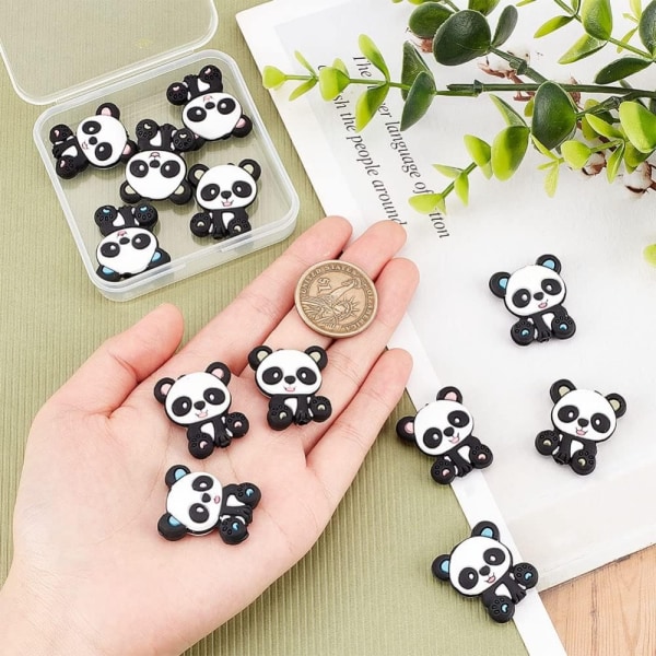 12 stk Panda silikone perler tegneserie dyreperler