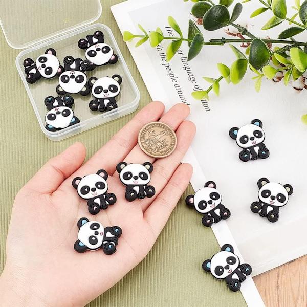12st Panda silikonpärlor tecknade djurpärlor