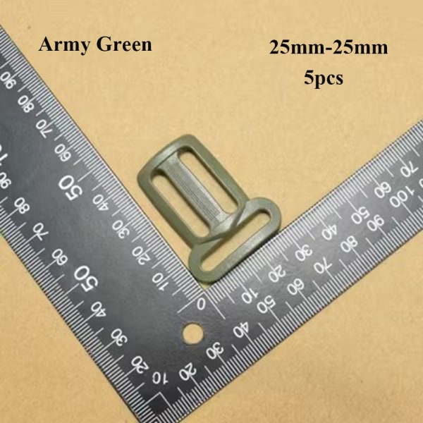 5 stk Tri Glide Glide Stige Låsespenner ARMY GREEN 25MM-25MM Army Green 25mm-25mm