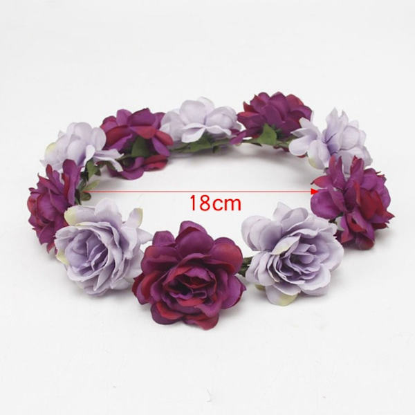Blomster pandebånd Bohemian Flowers Wreath RØD RØD Red