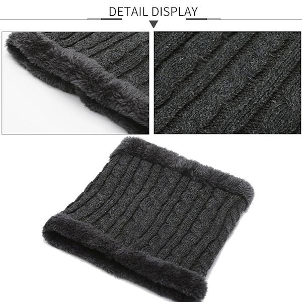Stickad halsduk tjock halsring SVART black