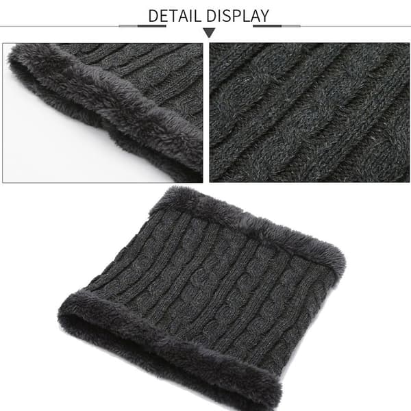 Strikket skjerf tykk hals Ring NAVY navy
