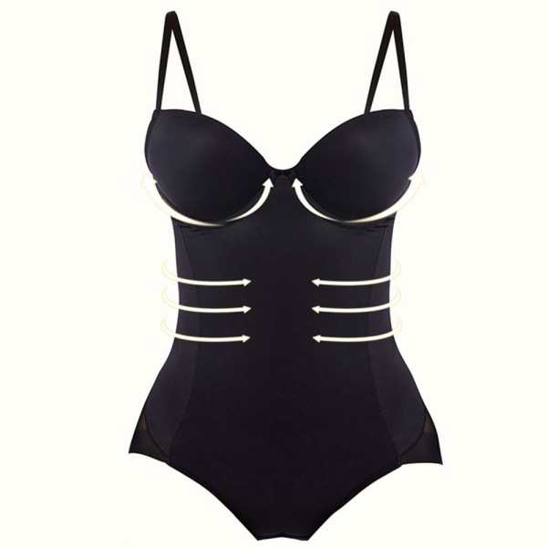 Bodysuit Shapewear Slankende Undertøy SVART XXL black XXL