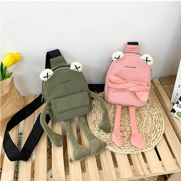Personlighet Tjej liten väska Tide Cartoon Söt Groda Casual Messenger Bag pink