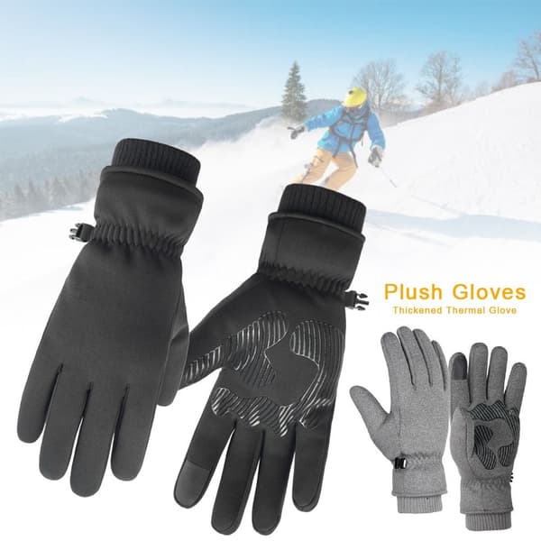 Plyschhandskar Snowboard Skidhandskar GRÅ grey