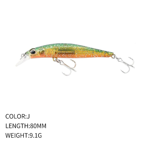 uppoava Minnow Baits Fish Hooks J J J