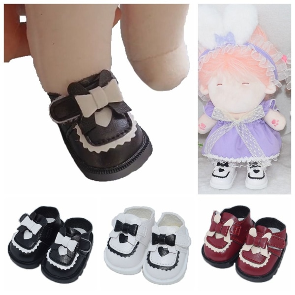 Dukkesko Bowknot Heart Princess Shoe HVID white