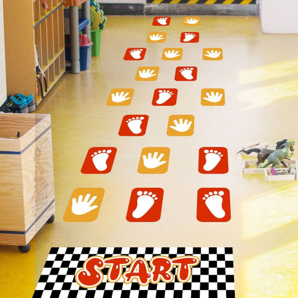 Hopscotch Game lattiatarrat kädet ja jalat print