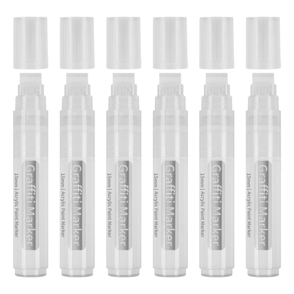 Marker 15 mm leveä kärki Suuret akryylimaali kynät MUSTA Black
