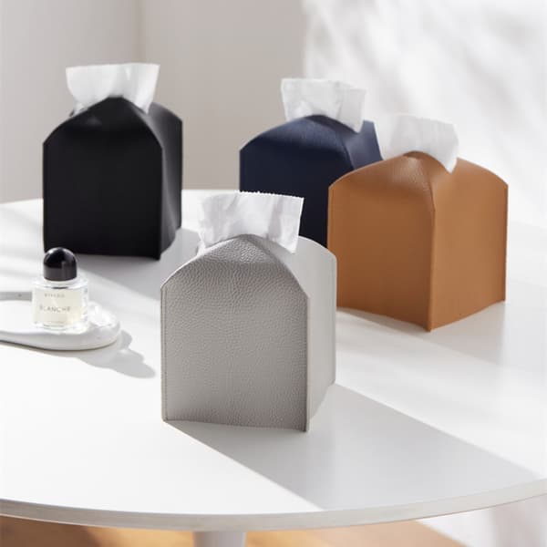 2 Stk PU Læder Tissue Box Holder BRUN Brown