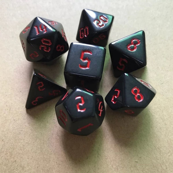 7 stk/sæt DND Terning Polyhedral Terning GUL Yellow