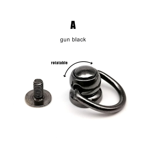 10 stk./pakning Nitte Stud Ball Nail SORT A A black A-A
