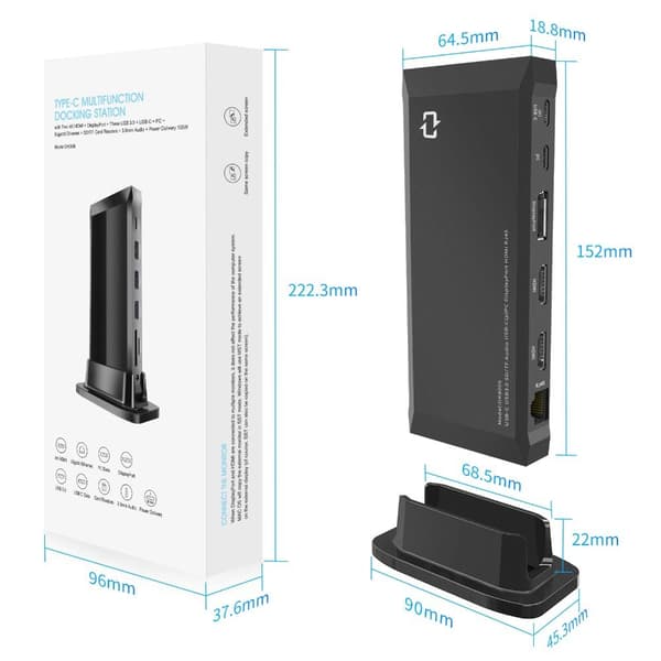 13 i 1 Typ C HUB USB-C Splitter Dock Station