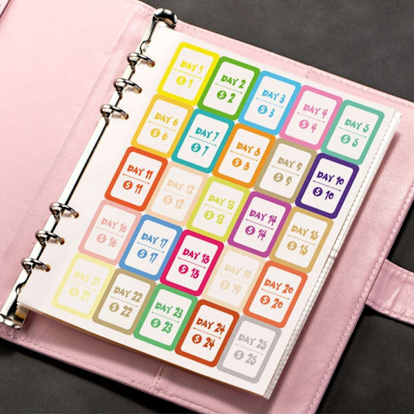 100 Days Envelope Challenge Binder Savings Challenge Book BLÅ blue