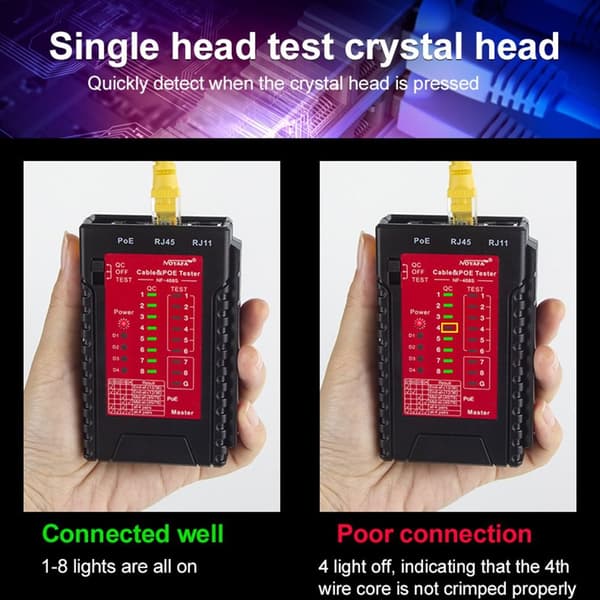 Nätverkskabeltestare Single Head Cable Checker Wire Test Tool