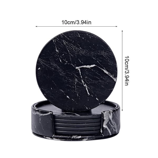 Cup Mat Pad Set Marble Texture Cup Mat VALKOINEN white