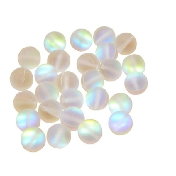 250 kpl Mattahimmeä kristallilasihelmiä Valkoinen kuukivi
