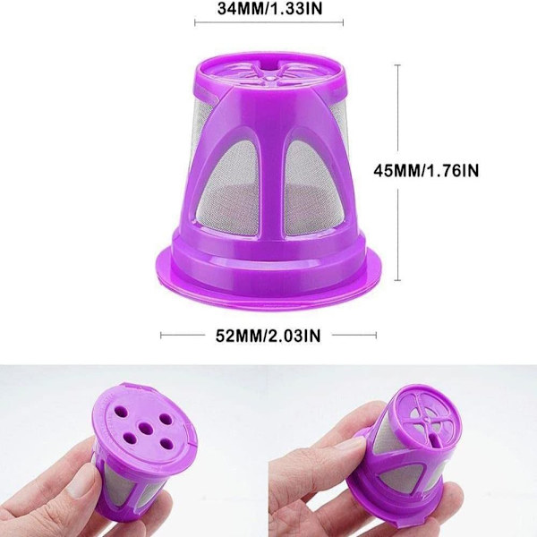 Kaffekapslar kopp påfyllningsbara filter LILA 2 2 Purple 2-2