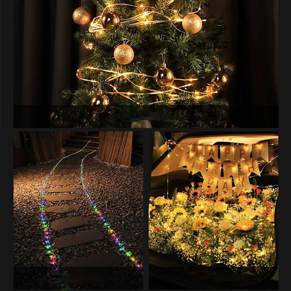 Udtrækkelige Led Lys String Camping Tape Lights KHAKI WARM khaki warm lights-warm lights