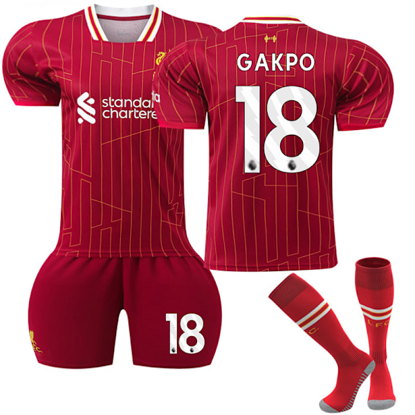 Liverpool Hemma Fotbollströja Barn 2024-2025 Kit Nr 18 Gakpo 24