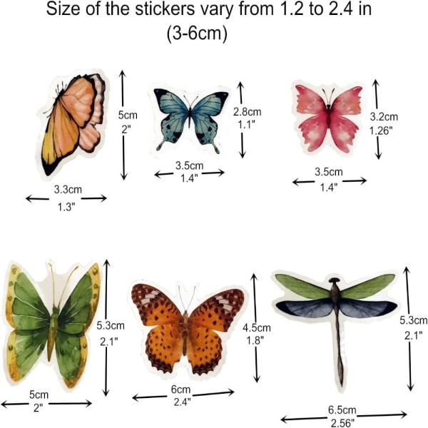 Klistremerker Butterfly Stickers Vintage Stickers
